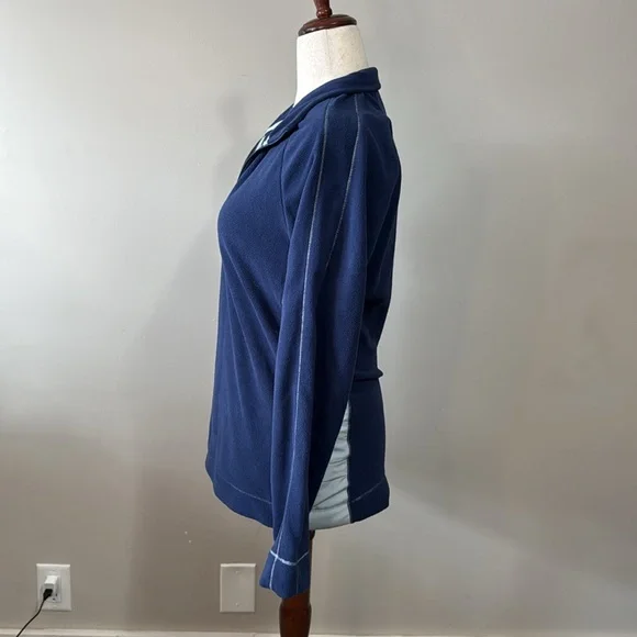 ALO YOGA Women's 1/4 Zip Fleece Pullover Sweater Size XXL In Blue - Picture 2 of 8